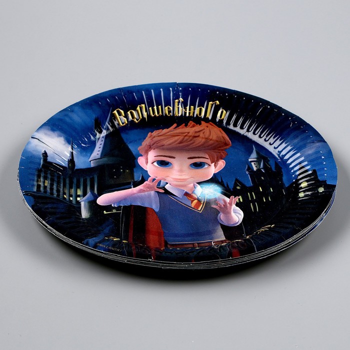 Тарелка бумажная «Волшебного Дня Рождения», 18 см, набор 6 штук 9820435