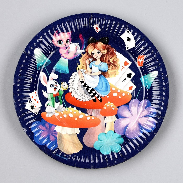 Тарелка бумажная «Сказочная Алиса», 18 см, набор 6 штук 9820441