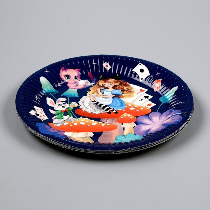 Тарелка бумажная «Сказочная Алиса», 18 см, набор 6 штук 9820441