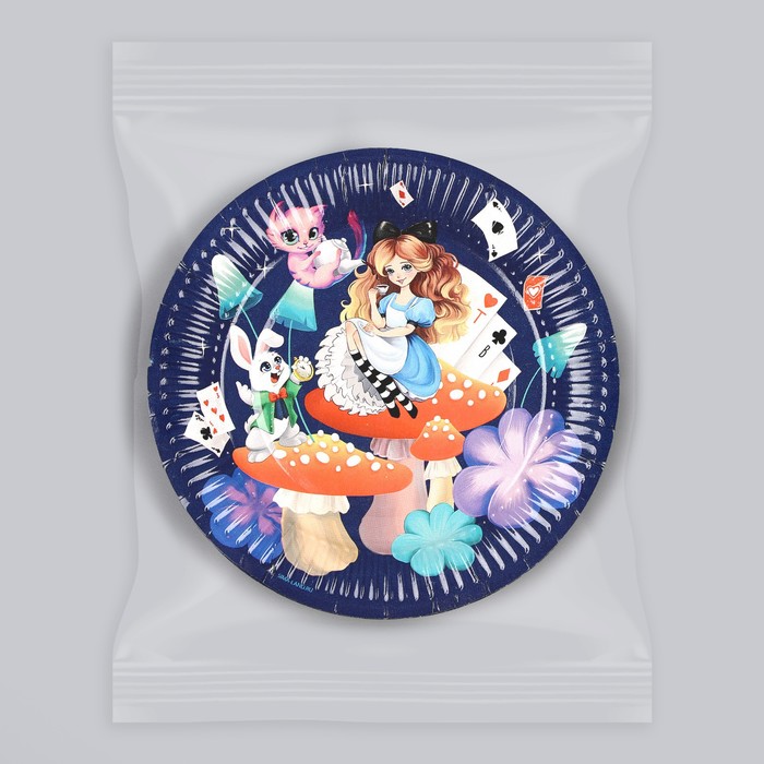 Тарелка бумажная «Сказочная Алиса», 18 см, набор 6 штук 9820441
