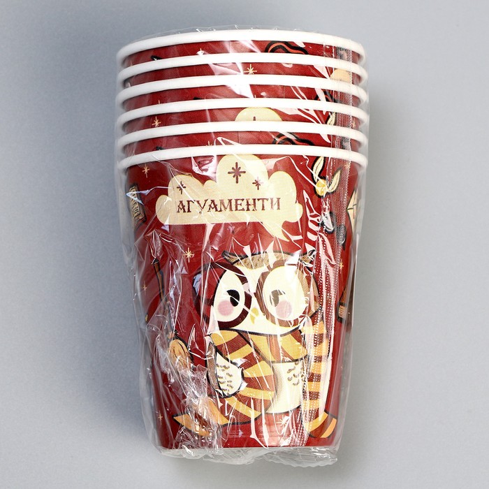 Стакан бумажный «Совушка», 250 мл, в наборе 6 шт. 9820464