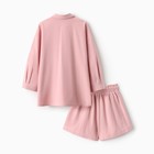 Костюм для девочки (рубашка и шорты) MINAKU, цвет пудрово-розовый, рост 122-128 см - Фото 11