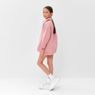 Костюм для девочки (рубашка и шорты) MINAKU, цвет пудрово-розовый, рост 122-128 см - Фото 3