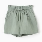 Костюм для девочки (рубашка и шорты) MINAKU, цвет оливковый, рост 146-152 см - фото 806050100