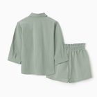 Костюм для девочки (рубашка и шорты) MINAKU, цвет оливковый, рост 146-152 см - фото 807873440