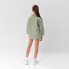 Костюм для девочки (рубашка и шорты) MINAKU, цвет оливковый, рост 146-152 см - фото 805717593