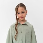 Костюм для девочки (рубашка и шорты) MINAKU, цвет оливковый, рост 146-152 см - фото 805717595