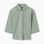 Костюм для девочки (рубашка и шорты) MINAKU, цвет оливковый, рост 146-152 см - фото 806050096