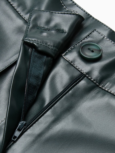 Брюки женские из экокожи MINAKU: Eco leather, зелёные, размер 42