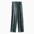 Брюки женские (экокожа) MINAKU: Eco leather цвет зеленый, р-р 46 - Фото 6