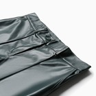 Брюки женские (экокожа) MINAKU: Eco leather цвет зеленый, р-р 46 - Фото 7