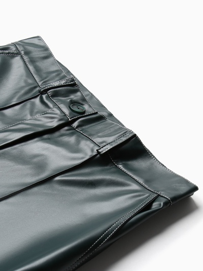 Брюки женские из экокожи MINAKU: Eco leather, зелёные, размер 46
