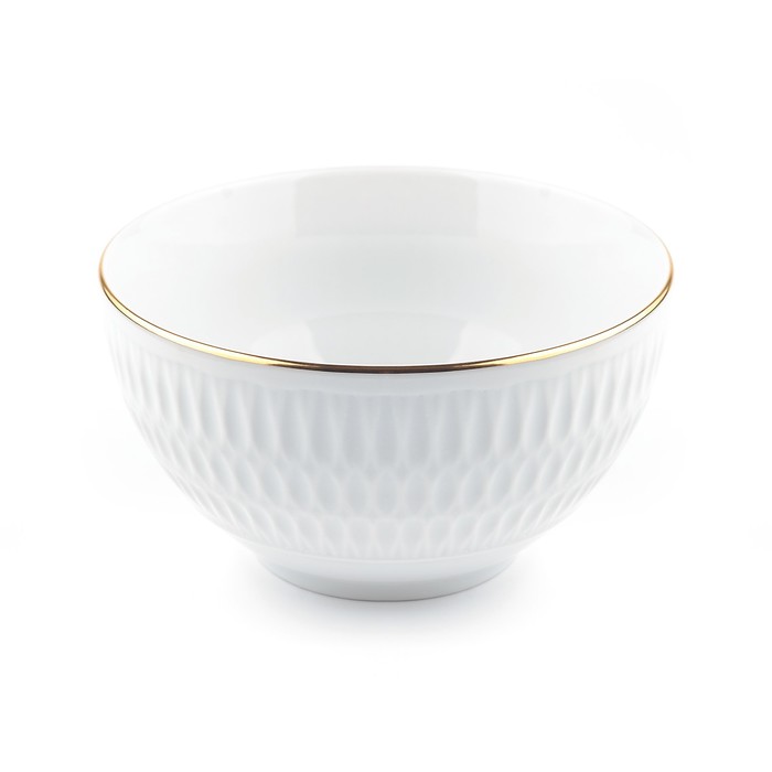 Салатник Cmielow Sofia «Отводка золото», d=11.5 см, фарфор, белый - Фото 1
