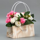 Пакет для цветов Gold Flower , 24 х 12 х 12 см - фото 282516278