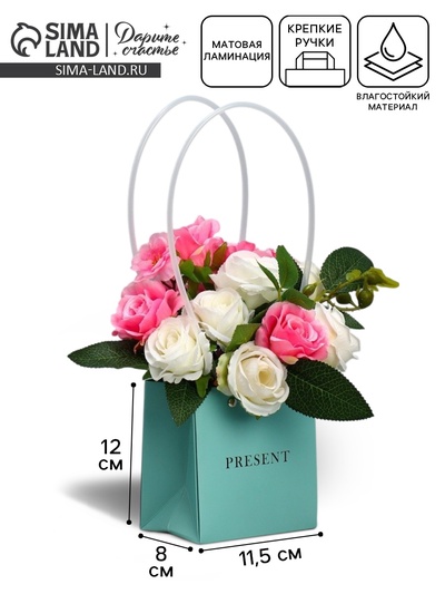 Пакет для цветов Gift, 11.5×12×8 см