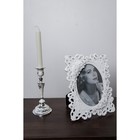 Фоторамка полистоун 13х18 см "Ампир с розами" белая 23х18,5 см - фото 23698202