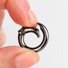 Кольцо-карабин, d=13/20 мм, толщина - 3.5 мм, 5 шт., цвет чёрный никель - Фото 3