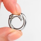 Кольцо-карабин, d=13/20 мм, толщина-3.5 мм, цвет серебряный - Фото 3
