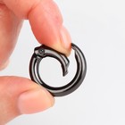 Кольцо-карабин, d=16/24 мм, толщина - 4 мм, 5 шт., цвет чёрный никель - Фото 3