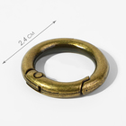 Кольцо-карабин, d = 16/24 мм, толщина - 4 мм, 5 шт, цвет бронзовый - Фото 2