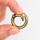 Кольцо-карабин, d=16/24 мм, толщина - 4 мм, 5 шт., цвет бронзовый - Фото 3