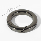 Кольцо-карабин плоский, d = 20/28 мм, толщина - 4 мм, 5 шт, цвет чёрный никель - Фото 2