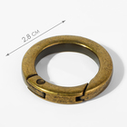 Кольцо-карабин плоский, d = 20/28 мм, толщина - 4 мм, 5 шт, цвет бронзовый - Фото 2