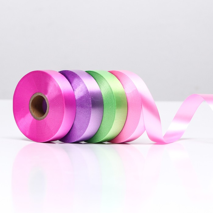 Лента упаковочная для декора и подарков, пастельный МИКС, 2 см × 45 м - Фото 1