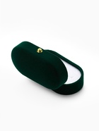 Футляр бархатный под серьги/ кольца/запонки, «Овал вытянутый» 7.5×4, цвет зелёный, вставка белая - Фото 5