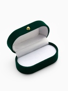 Футляр бархатный под серьги/ кольца/запонки, «Овал вытянутый» 7.5×4, цвет зелёный, вставка белая - Фото 6