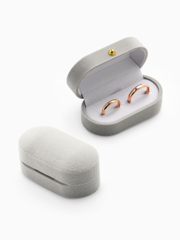 Футляр под серьги, кольца, «Овал вытянутый», бархатный, 7.5×4×3 см, серый - Фото 1