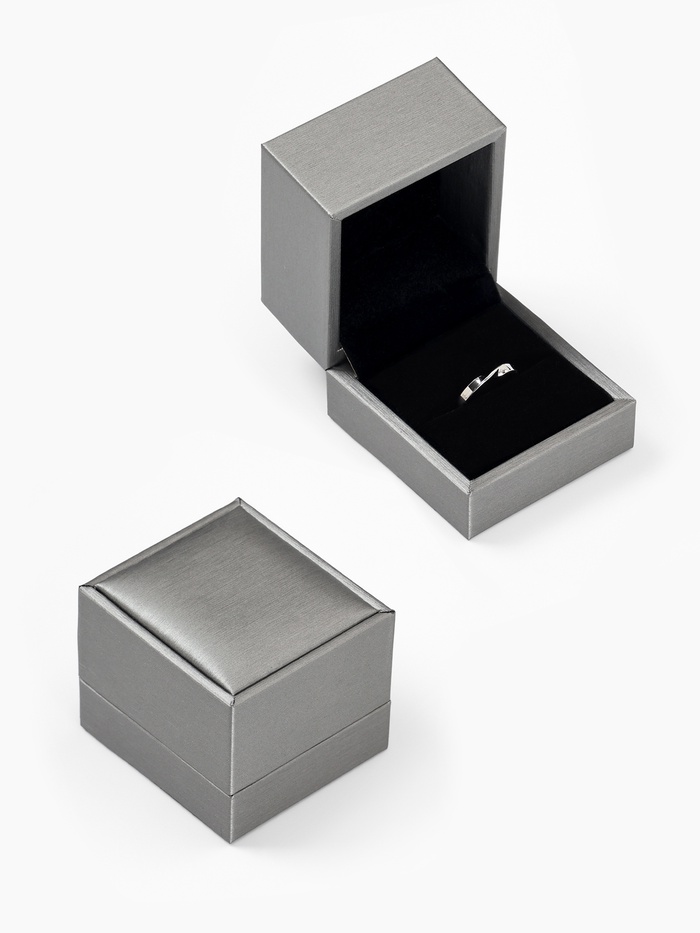 Футляр под кольцо «Квадро» классический, 6.5×6×5.5 см, серый - Фото 1