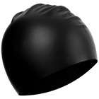 Шапочка для плавания взрослая ONLYTOP, силиконовая, обхват 54-60 см, цвет чёрный - фото 4516350