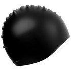 Шапочка для плавания взрослая ONLYTOP, силиконовая, обхват 54-60 см, цвет чёрный - Фото 4