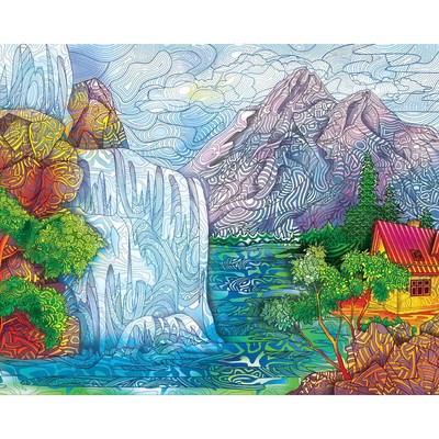 Алмазная мозаика с полным заполнением на подрамнике «Водопад», 40 × 50 см