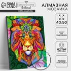 Алмазная мозаика с полным заполнением на подрамнике «Яркий лев», 40×50 см - Фото 1