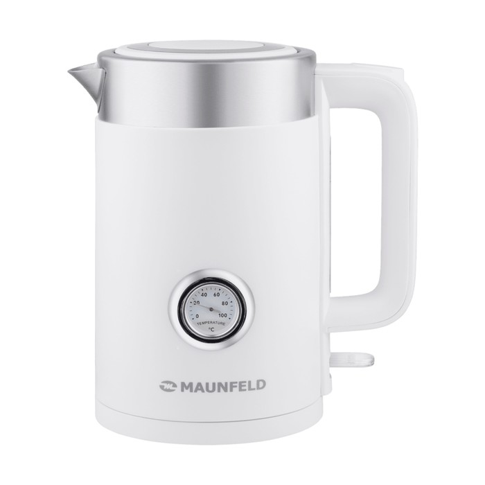 Чайник MAUNFELD MFK-6311W, металл, 1.7 л, 2200 Вт, белый - Фото 1