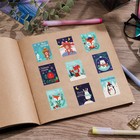 Наклейки бумажные «Зимние радости», с раскраской, 11 х 15.5 см (комплект 10 шт) - фото 22402829