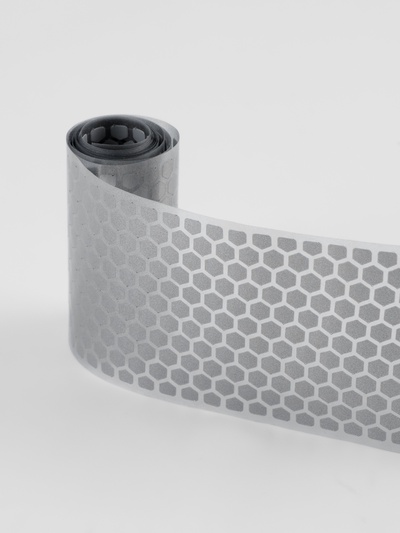 Светоотражающая лента-термонаклейка «Соты», 5.5 см, 1 ± 0.1 м, цвет серый