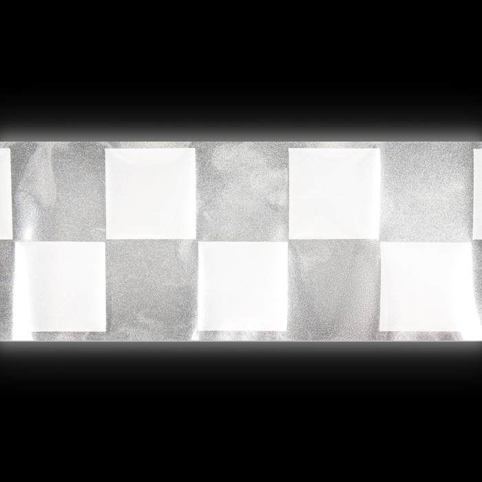 Светоотражающая лента-термонаклейка «Квадраты», 5 см, 1 ± 0,1 м, цвет серый - фото 1921107129
