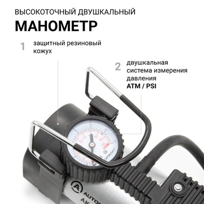 Компрессор воздушный Autoprofi, 40 л/мин, 12V/14A, 150W, шланг 1 м, шнур питания 3 м