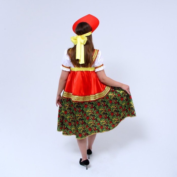 Русский костюм женский «Рябинушка», платье с отлетной кокеткой, кокошник, р. 44-46, рост 170 см - фото 1882763597