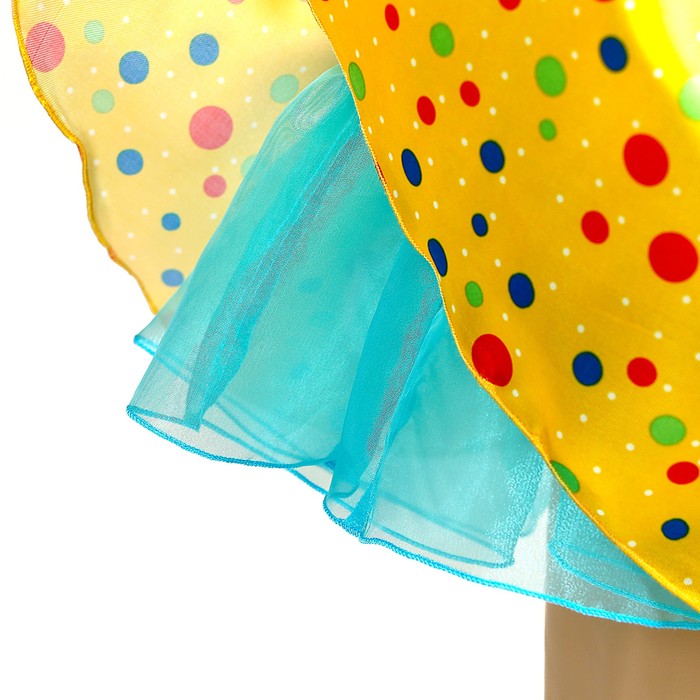Карнавальный костюм «Стиляги 7», платье жёлтое в мелкий цветной горох, повязка, р. 32, рост 122-128 см - фото 1910717340