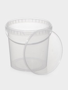 Ведро одноразовое с крышкой, пластик, 2.8 л, d=17 см, пищевое, прозрачное - Фото 3