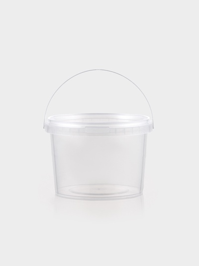 Ведро одноразовое с крышкой, 500 мл, d=10.9 см, пластик, пищевое, прозрачное