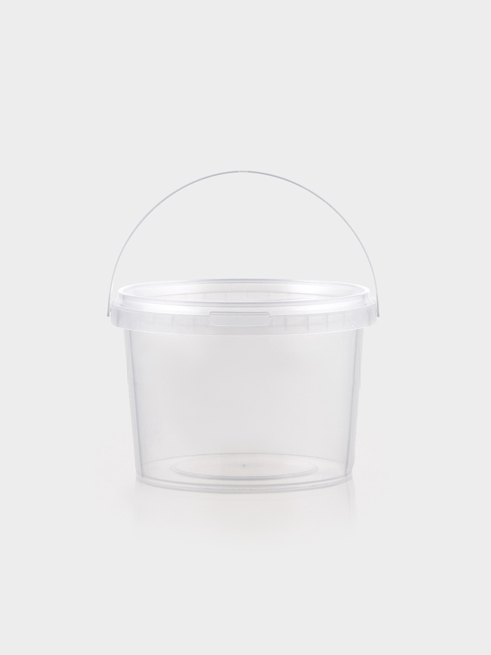 Ведро одноразовое с крышкой, 500 мл, d=10.9 см, пластик, пищевое, прозрачное - Фото 1