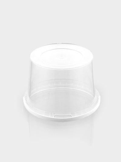 Ведро пластиковое одноразовое с крышкой, 500 мл, d=10,9 см, пищевое, прозрачное