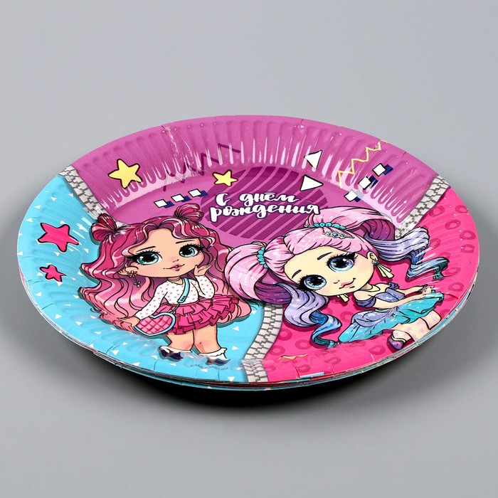 Тарелка бумажная «Красотка», 18 см, в наборе 6 штук 9820474