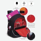 Рюкзак молодёжный 44 х 28 х 23 см, Grizzly, эргономичная спинка, отделение для ноутбука, чёрный/красный - Фото 2