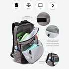 Рюкзак молодёжный 43 х 29 х 15 см, Grizzly, эргономичная спинка, отделение для ноутбука, чёрный/серый - фото 23951725